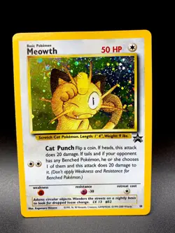 Meowth 10 *SWIRL* Gameboy WOTC Black Star Promo 2000 Pokemon - Image 1