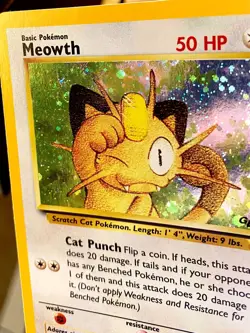 Meowth 10 *SWIRL* Gameboy WOTC Black Star Promo 2000 Pokemon - Image 2