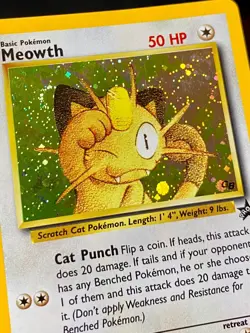 Meowth 10 *SWIRL* Gameboy WOTC Black Star Promo 2000 Pokemon - Image 3