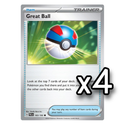 4x Great Ball 183/193 - SV02: Paldea Evolved Pokemon Playset x4 - Image 1