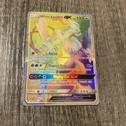 Pokemon White Kyurem GX 74/70 Dragon Majesty Secret Rare Full Art Basic 190HP - Image 2
