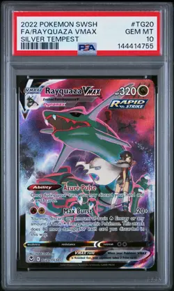 2022 Pokemon Silver Tempest Rayquaza VMAX #tg20 Full Art Trainer Gallery PSA 10 - Image 1