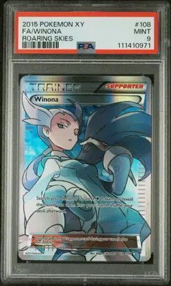 Pokemon 2015 XY Roaring Skies #108 Full Art Winona PSA 9 - Image 1