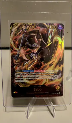 ONE PIECE CCG PREMIUM LEADER SABO GOLD LETTERS NM+ - Image 1