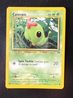 Caterpie 53/75 Neo Discovery Regular Unlimited Common Card Pokemon TCG - Image 1