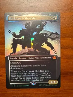 Dark Leo & Shredder Borderless Foil MTG TMNT M 0220 Magic The Gathering NM/M - Image 1
