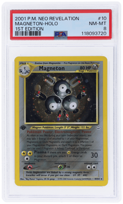 2001 Pokemon Neo Revelation Magneton 1st Edition Holo #10 PSA 8 - Image 1