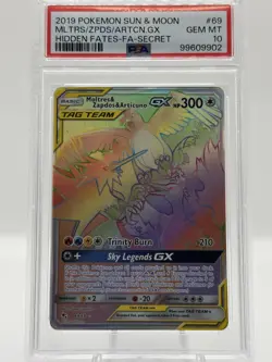 PSA 10 Pokemon 2019 Sun & Moon Hidden Fates Moltres Zapdos Articuno GX - Image 1