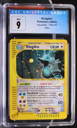 Pokemon ~ Aquapolis ~ Kingdra ~ Crystal Type Holo Secret Rare ~ CGC 9 ~ Mint - Image 1