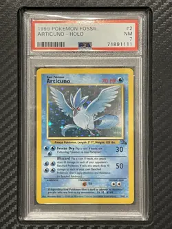 1999 PSA 7 Articuno #2 Holo Rare WOTC Pokemon Game Fossil Unlimited - Image 1