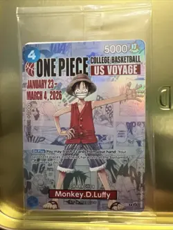 One Piece Monkey D. Luffy US Voyage College Basketball Card Rutgers Sealed - Image 1