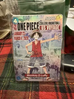 One Piece Monkey D. Luffy US Voyage College Basketball Card Rutgers Sealed - Image 3