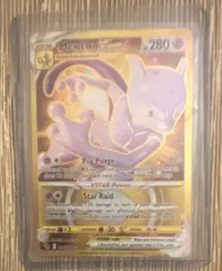 Mewtwo VSTAR 086/078 Pokemon GO Secret Rare Full Art Holo Psychic Pokemon Card - Image 3
