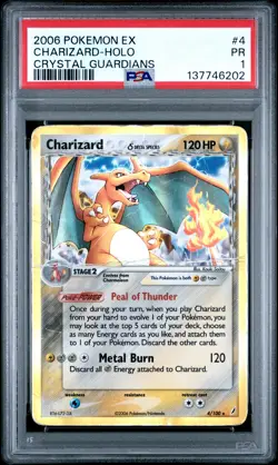 2006 POKEMON EX CRYSTAL GUARDIANS #4 CHARIZARD-HOLO PSA 1 - Image 1