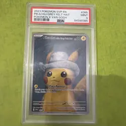 2023 POKEMON SVP EN-SV BLACK STAR PROMO #085 PIKACHU WITH GREY FELT HAT PSA 9 - Image 1