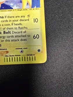 Raichu 025/165 Expedition Base Set Holo Rare Pokemon - Image 4