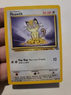 Pokemon TCG Card Vintage 1999 WOTC Game Freak Nintendo Wizards 90s Meowth - Image 1