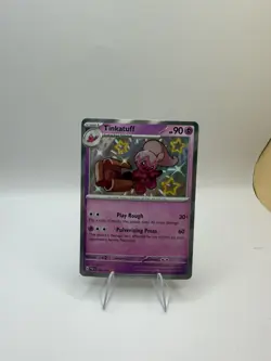 Tinkatuff 166/091 SV: Paldean Fates Shiny Rare Holo NM Pokemon Card - Image 1