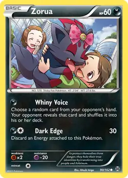 Zorua 90/162 BREAKthrough Pokemon Card NM - Image 1