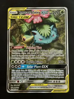 Pokemon TCG Venusaur & Snivy GX Full Art Black Star Promo Card SM229 - Image 2