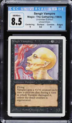 MTG Unlimited Sengir Vampire CGC 8.5 1993 Magic The Gathering - Image 1