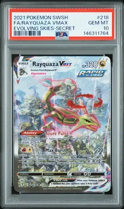 2021 POKEMON SWORD & SHIELD EVOLVING SKIES SECRET FULL ART/RAYQUAZA VMAX PSA 10 - Image 1