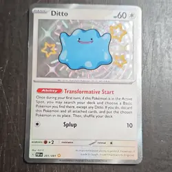 Pokemon Ditto Shiny Rare Holo 201/091 SV: Paldean Fates 60 HP - Image 1