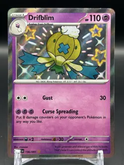 Pokemon TCG SV: Paldean Fates Drifblim Shiny Rare #156/091 Near Mint NM - Image 1