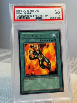 2002 YUGIOH 1ST ED LOB-100 - FINAL FLAME - RARE PSA 9 MINT - Image 2
