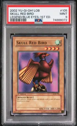 2002 YU-GI-Oh! Legend of Blue Eyes LOB-105 Skull Red Bird 1st Edition-PSA 9 MINT - Image 1