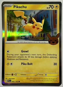 Pikachu 062/193 (NM) Holo Rare Sword & Shield: Trick Or Trade 2021 Pokemon Card - Image 1