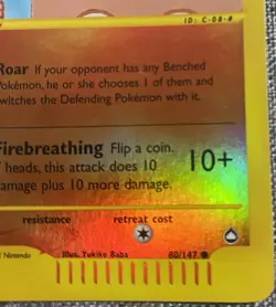 Pokemon TCG: Growlithe #80/147 Aquapolis Set Reverse Holo NM Condition - Image 4