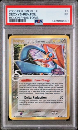 PSA 1 PR 2006 Pokemon EX Holon Phantoms Deoxys Delta Species Reverse Holo 4/110 - Image 1