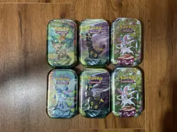 Pokemon TCG Prismatic Evolutions Mini Tins X6 Factory Sealed | Same Day Shipping - Image 1