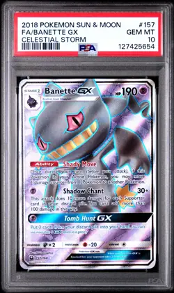 Pokemon BANETTE GX 157/168 PSA 10 Gem Mint | FULL ART | Celestial Storm | 2018 - Image 1