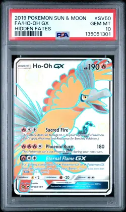 Pokemon HO-OH GX SV50 PSA 10 | Gem Mint | Hidden Fates / Shiny Vault | 2019 - Image 1