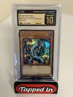 QCAC-JP021 Yu-Gi-Oh Japanese Blue-Eyes White Dragon Secret Rare CGC Pristine 10 - Image 1