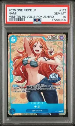 PSA 10 Nami P-112 - One Piece Mini Tin Vol. 2 Asia Region Promo Japanese 2025 - Image 1