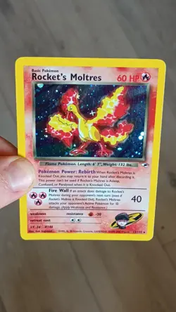 Rocket's Moltres Holo 12/132 Gym Heroes Pokemon Card - Image 3