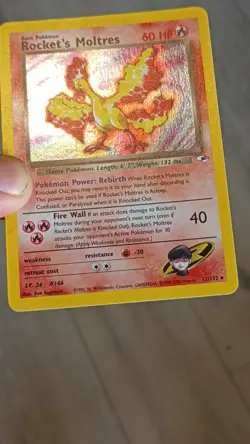 Rocket's Moltres Holo 12/132 Gym Heroes Pokemon Card - Image 5
