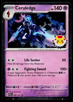 Ceruledge 040/091 Cosmos Holo Pokemon Day Promo Pokemon Near Mint - Image 1