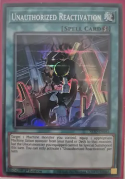 YuGiOh Unauthorized Reactivation Super Rare 1st Edition SR10-EN041 - Image 1
