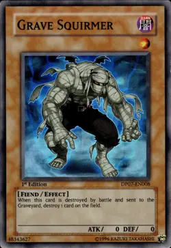 Grave Squirmer - Super Rare 1st Edition DP07-EN008 - MP - YuGiOh - Image 1
