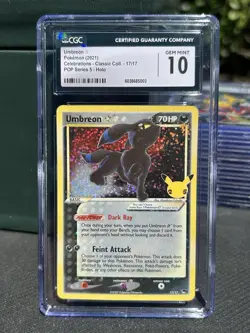 CGC 10 Umbreon Gold Star 17/17 Celebrations Classic Collection Holo Pokemon Card - Image 1