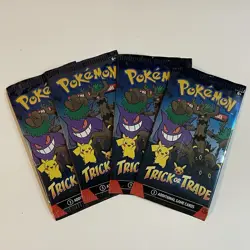 4 Packs of 2024 Pokemon SEALED "Trick or Trade" TCG Booster (3 Cards Per Pack) - Image 1