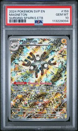 2024 Pokemon SVP EN Magneton Surging Sparks ETB Promo Card #159 PSA 10 GEM MINT - Image 1