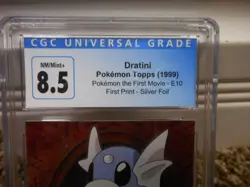 Dratini Pokemon the First Movie cgc 8.5 NM MINT+ SILVER FOIL 1st Print psa card - Image 2