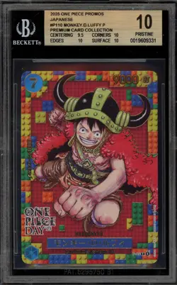 One Piece CCG Monkey.D.Luffy Premium Card Coll. Promo P-110 BGS 10 Pristine - Image 1