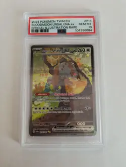 2024 POKEMON TWM EN-TWILIGHT MASQUERADE #216 BLOODMOON URSALUNA EX PSA 10 - Image 1