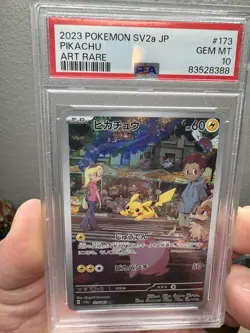 2023 Pokemon SV2a JP #173 Pikachu Art Rare PSA 10 - Image 3